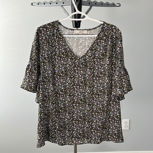 LOFT bell sleeve women’s floral blouse